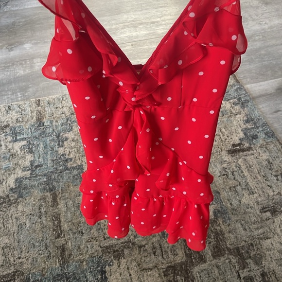 For Love and Lemons Red Polka Dot Ruffle Dress - Picture 10 of 12